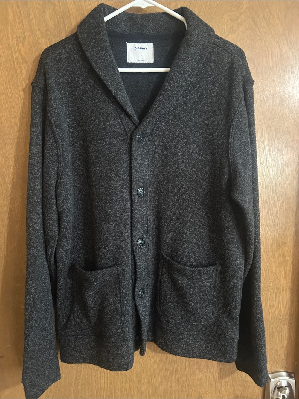 Old Navy Men's Charcoal Shawl Collar Cardigan Sweater